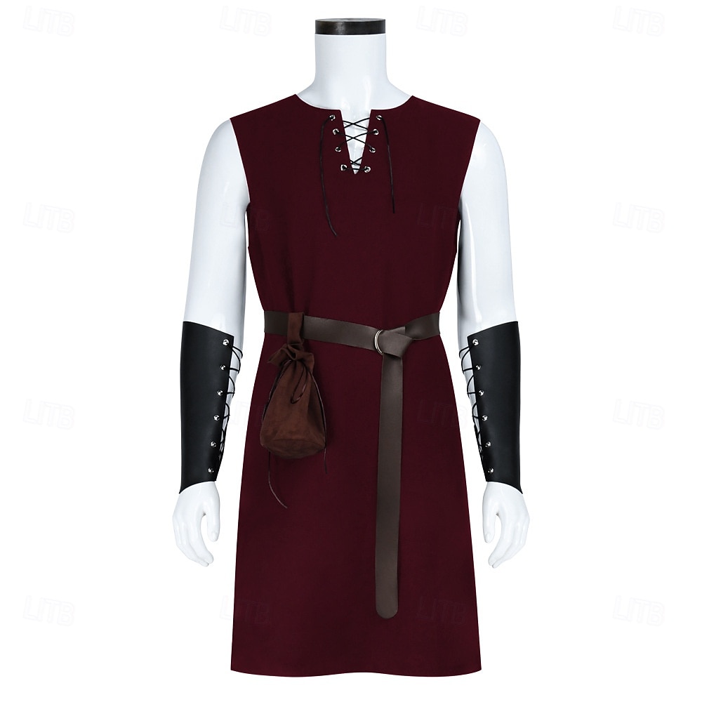 Rétro Vintage Médiéval Renaissance Armure Ensemble d'accessoires Tunique Guerrier Viking Déguisement Homme Viking Halloween Carnaval Performance LARP Foire de la Renaissance Adulte Gilet Ceinture Sac de 2025 ? $39.99 –P7