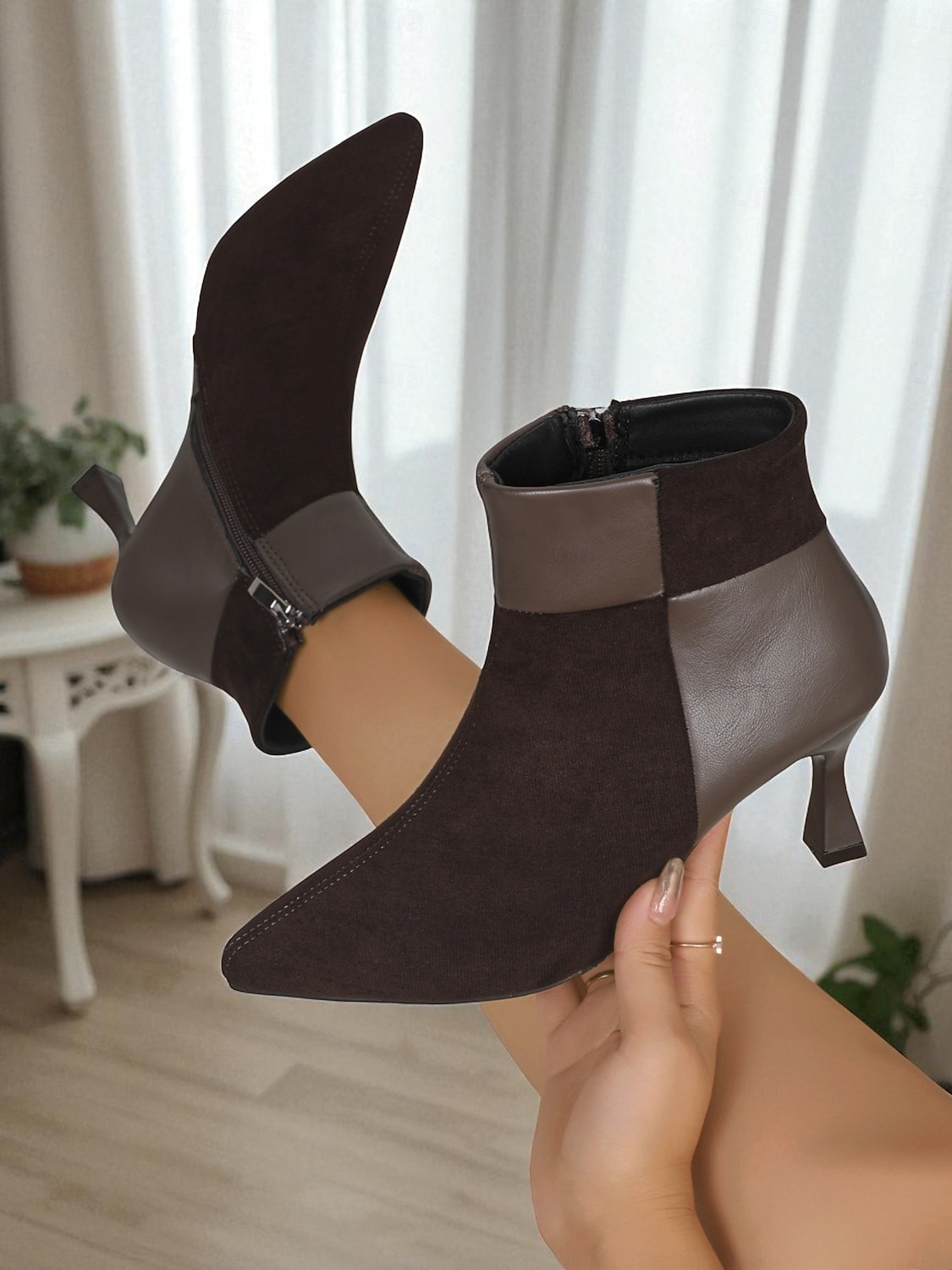 Bottines à talons aiguilles et bout pointu en similicuir suédé pour femme - bottines de style chic pour le bureau, les dîners &mode d'automne de 2025 ? $34.99 –P3