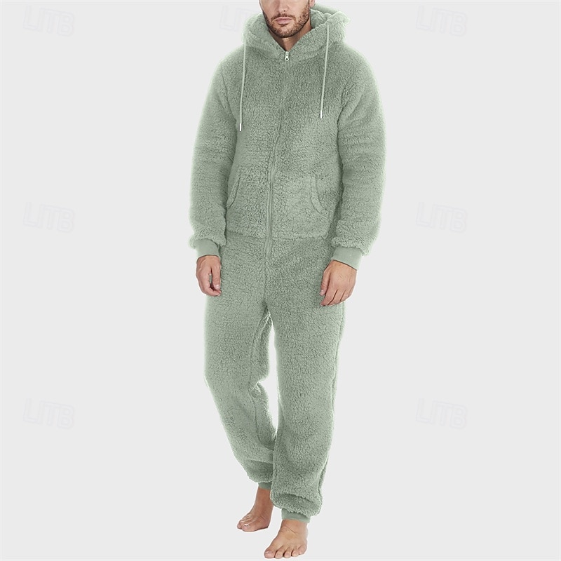 Per uomo Abbigliamento da Casa Bodysuit Pigiami 1 Pezzo Semplice Caldo Moda Elegante Casa Quotidiano Da letto Sherpa Poliestere Calore Termico Comodità Morbido Felpa con Cappuccio Manica Lunga del 2026 a $37.99 –P6