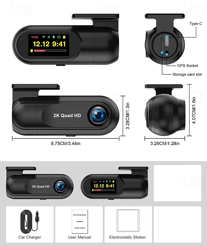 V40 1440P Boot automatic recording Car DVR 120 Degree Wide Angle CMOS 2 inch IPS Dash Cam with Night Vision / Loop recording / Loop-cycle Recording No Car Recorder 2025 - $42.99 –P8