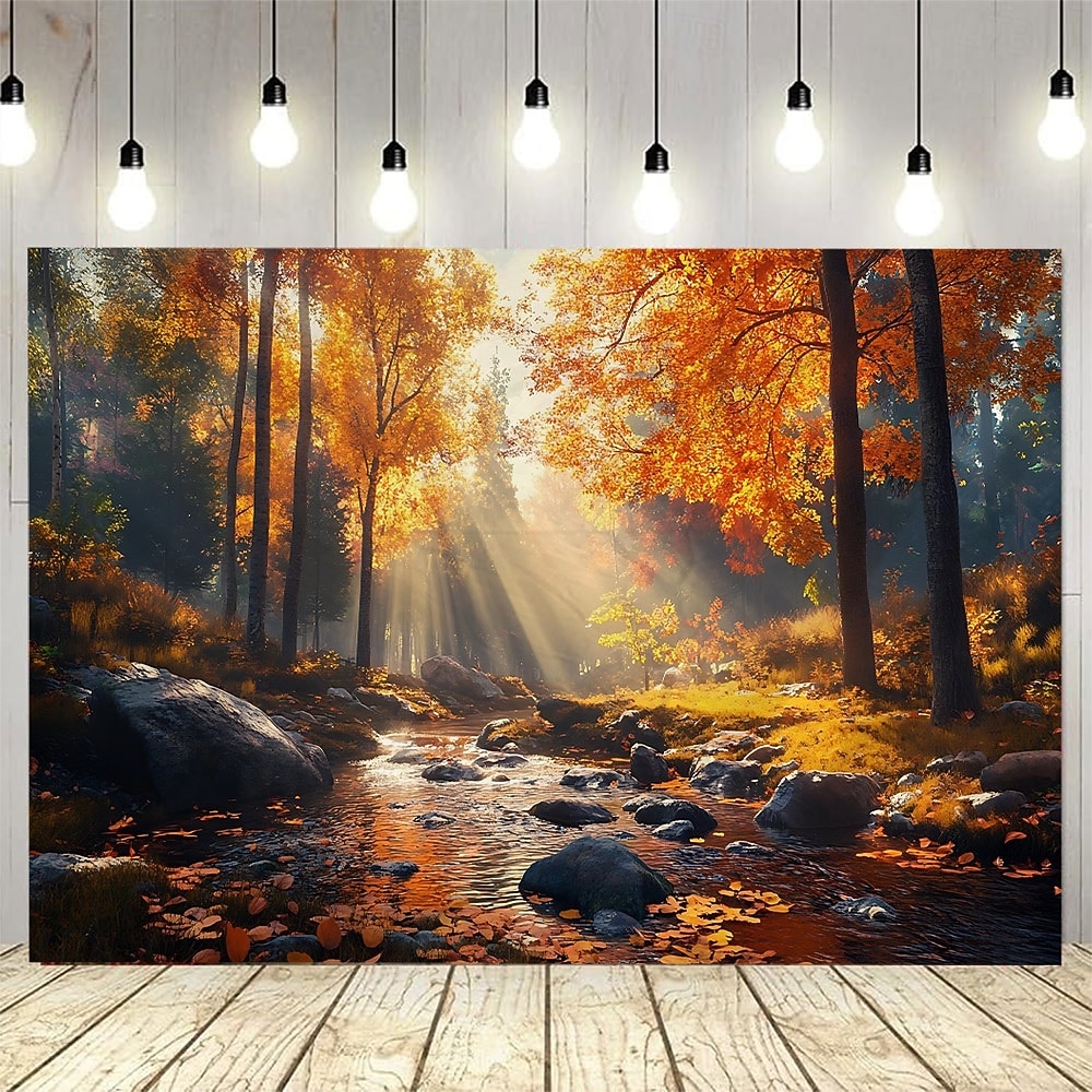 Tapiz colgante de cascada de bosque otoñal, arte de pared, gran mural escénico, decoración, manta, cortina, fondo fotográfico para el hogar, dormitorio, sala de estar, oficina, decoración de pared 2026 - $17.99 –P4