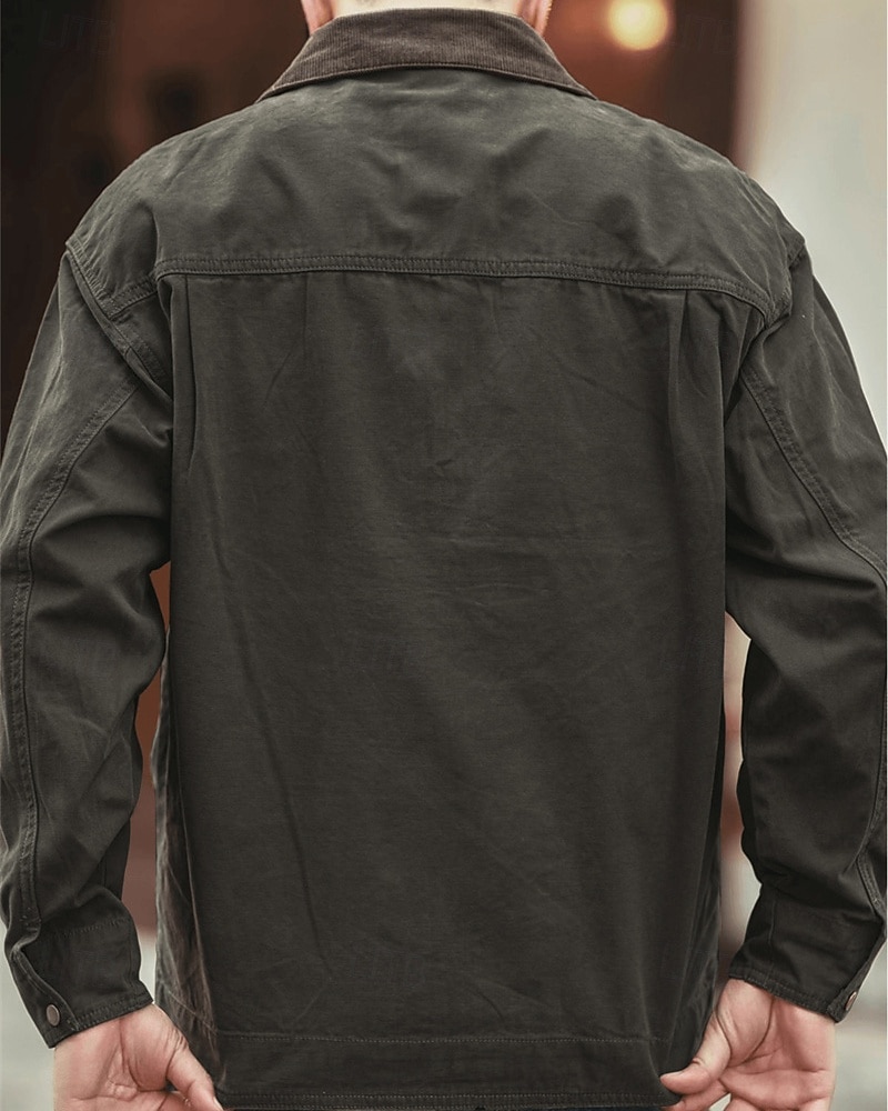 Hombre Chaqueta ligera Chaqueta tipo cargo Chaqueta casual Vacaciones Diario Resistencia al desgaste Bolsillo Otoño Invierno Plano Moda Clásico Diseño Regular Negro Marrón Verde Ejército Gris Oscuro 2026 - $53.99 –P4