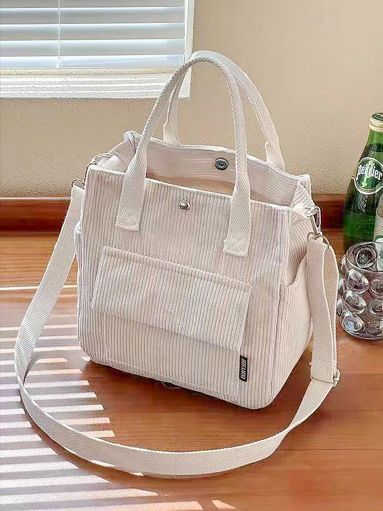 Sac fourre-tout en velours côtelé pour femme avec bandoulière – Sac à main vintage décontracté pour le travail, les voyages, le shopping et le quotidien de 2025 ? $14.99 –P7