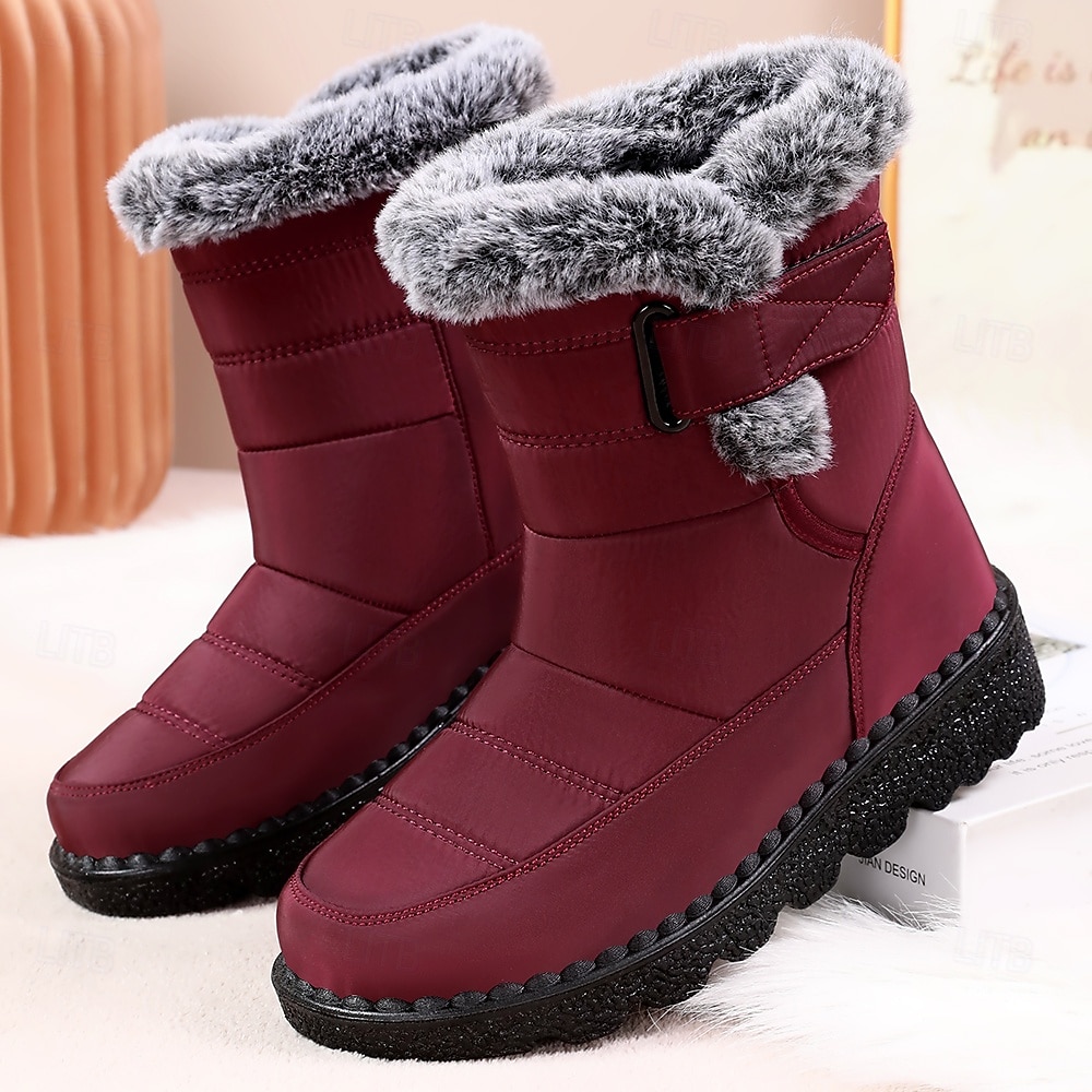 Mujer Botas Botas de nieve Diario Tacón Plano Dedo redondo Casual Satén Mocasín Vino Negro Azul 2026 - $32.99 –P14