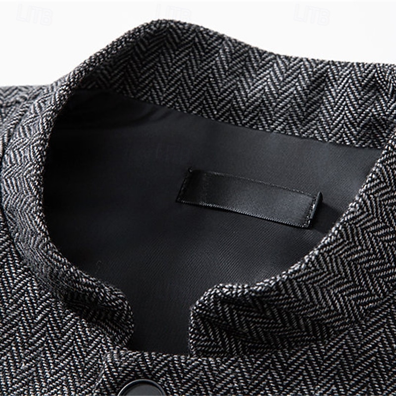 Herren Weste Gilet Urlaub Party Geschäft Mode Lässig Frühling Herbst Tasche Knöpfe Polyester Bequem Karomuster Streifen Einreihig Ein-Knopf Stehkragen Normale Passform Wein Marineblau Dunkelgray 2026 - $35.99 –P14