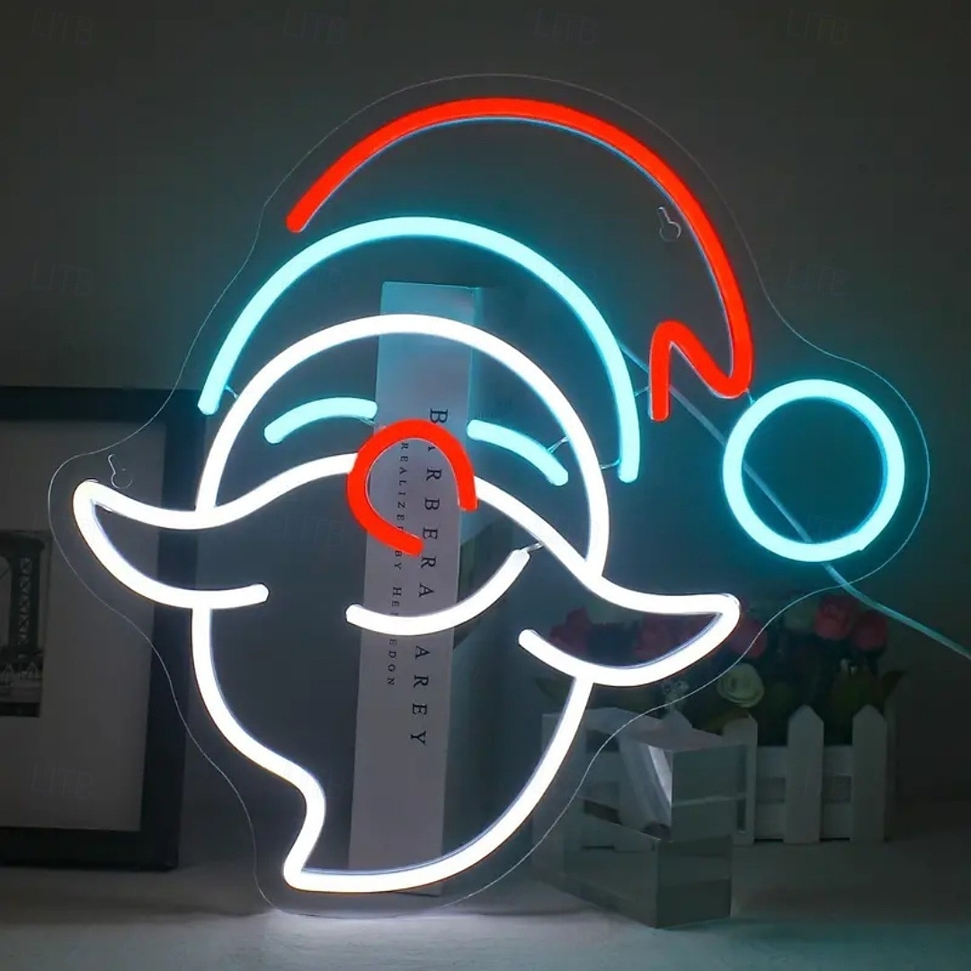 1 Pc Christmas acrylic neon wall light indoor wall Santa Claus Christmas tree snowman reindeer party atmosphere decoration light night light Usb power supply dimmable 2025 - CAD $32.99 –P8