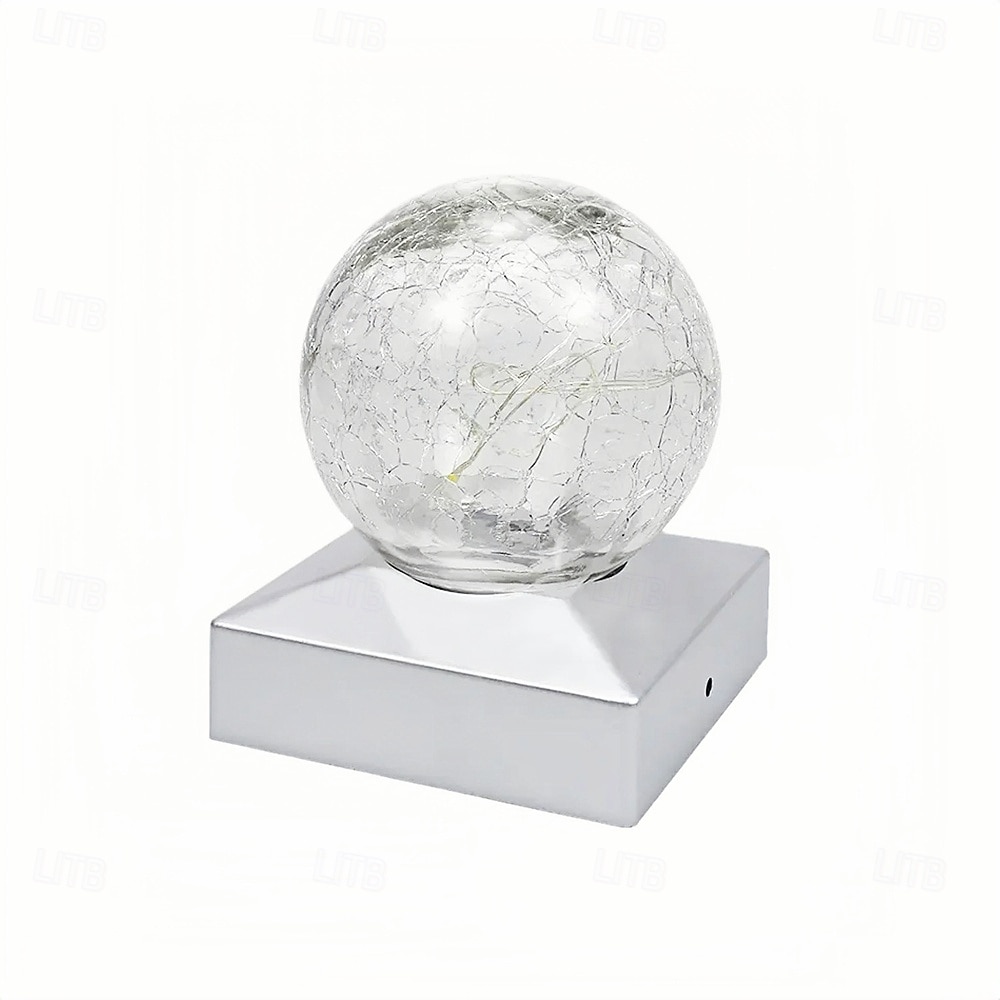 1 lámpara LED solar para jardín exterior, decorativa, de ambiente, para paisaje, faro delantero, bola de cristal agrietada, luz LED 2026 - $23.99 –P11