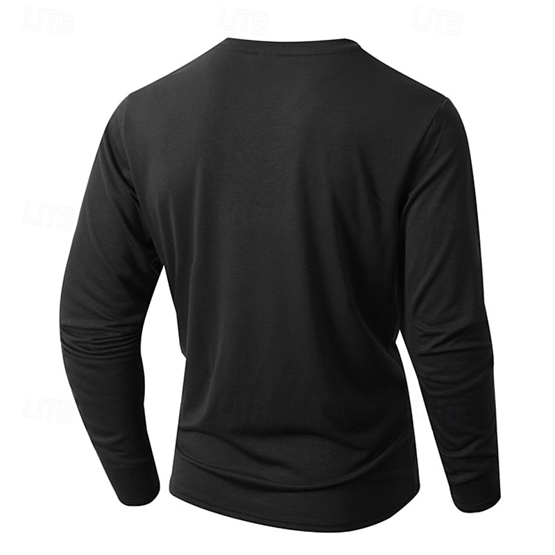 Per uomo Maglietta Maglia Henley Camicia a Maniche Lunghe Manica Lunga Henley Primavera Autunno Semplice Moda Designer Essenziale Tasche Vacanza Streetwear Uscire Nero Bianco Blu marino Maglietta Top del 2026 a $23.99 –P12