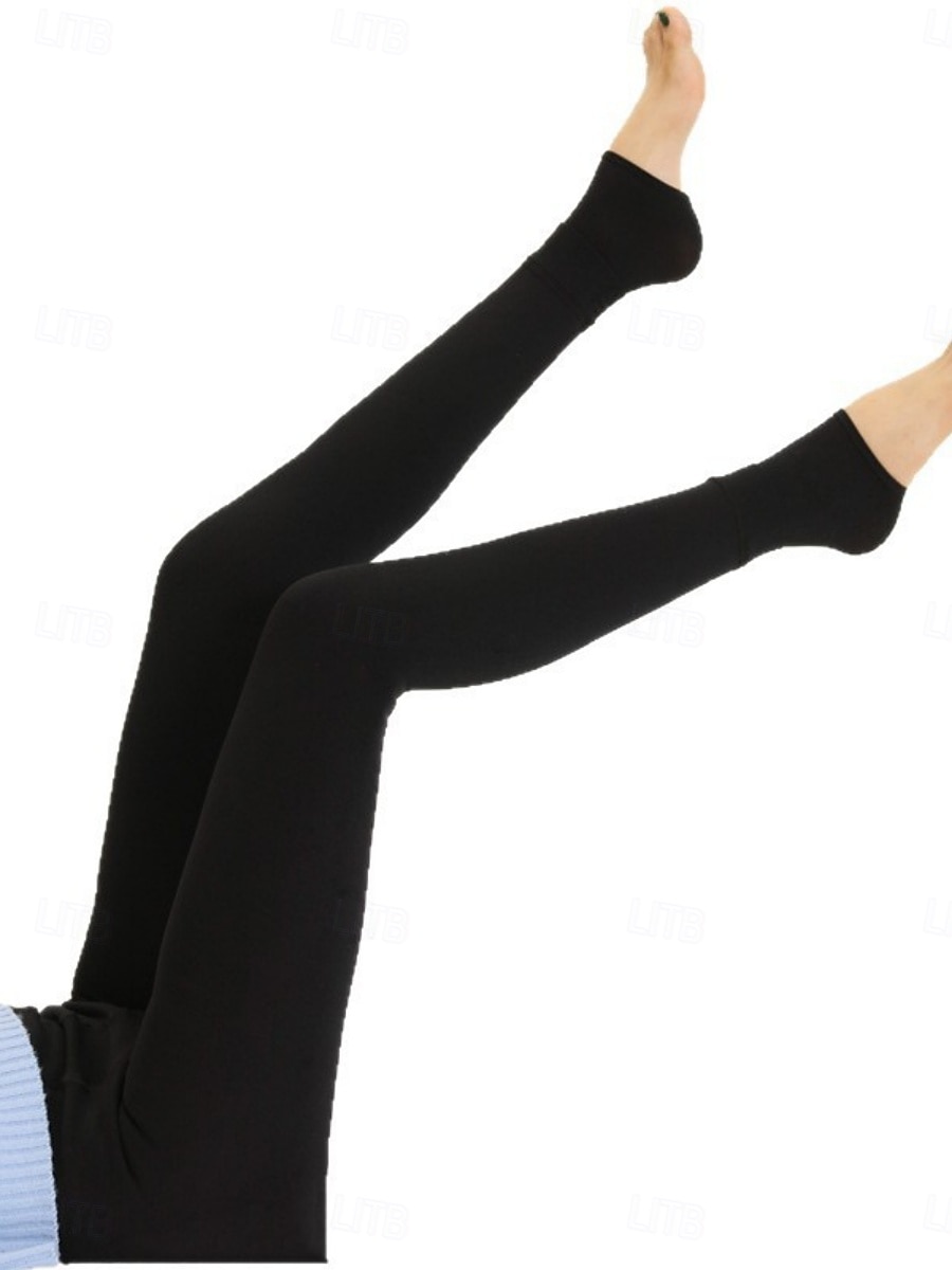 Pentru femei Pantaloni din lână Jambiere Modă Șic Stradă De Bază Lungime totală Talie Înaltă Simplu Cut înalt Confortabil Απαλό Comfortabil Înaltă Elasticitate Casă Zilnic Roșu Vin Bleumarin Negru Bej 2025 - $6.99 –P10