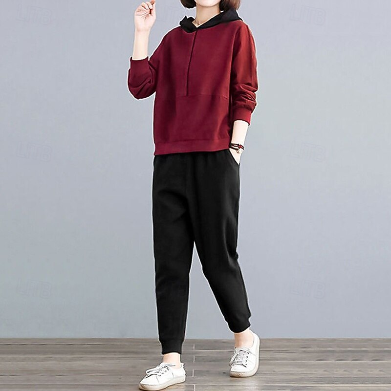 Per donna Felpe con cappuccio da salotto Tute in pile con tasca Tinta unita Completo Abbigliamento Autunno & Inverno Nero Rosso Palestra All'aperto Corsa Antivento Caldo Manica Lunga Sport del 2025 a $74.99 –P16