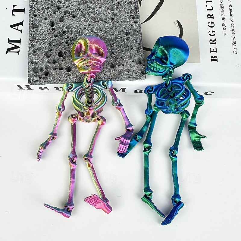 3D tištěné kostrové lidské klouby pohyblivé dětské halloweenské hračky kreativní samolepky na ledničku 2025 - $14.99 –P2