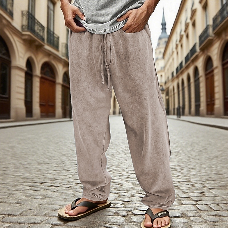 Herren Jogginghose Hose Kordelzug Tasche Elastischer Bund Einfach Komfort Sport im Freien Täglich Mode Lässig Schwarz Marineblau Mikroelastisch 2026 - $32.99 –P5