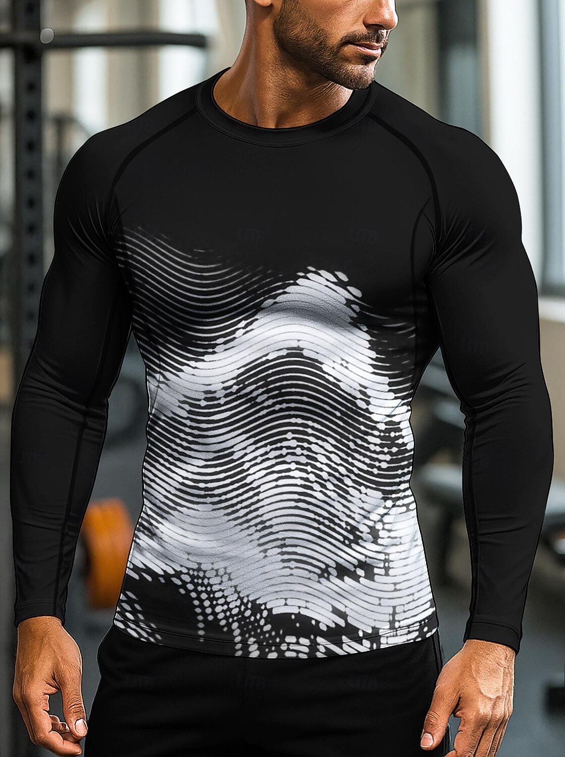 Муж. Футболка для бега Спортивная рубашка Фитнес-рубашка Рубашка тренировки Беговой верх Длинный рукав Футболка Футболка Абстракция UPF 50 Устойчивость к УФ Мягкий Впитывает пот и влагу 2026 - $20.99 –P1