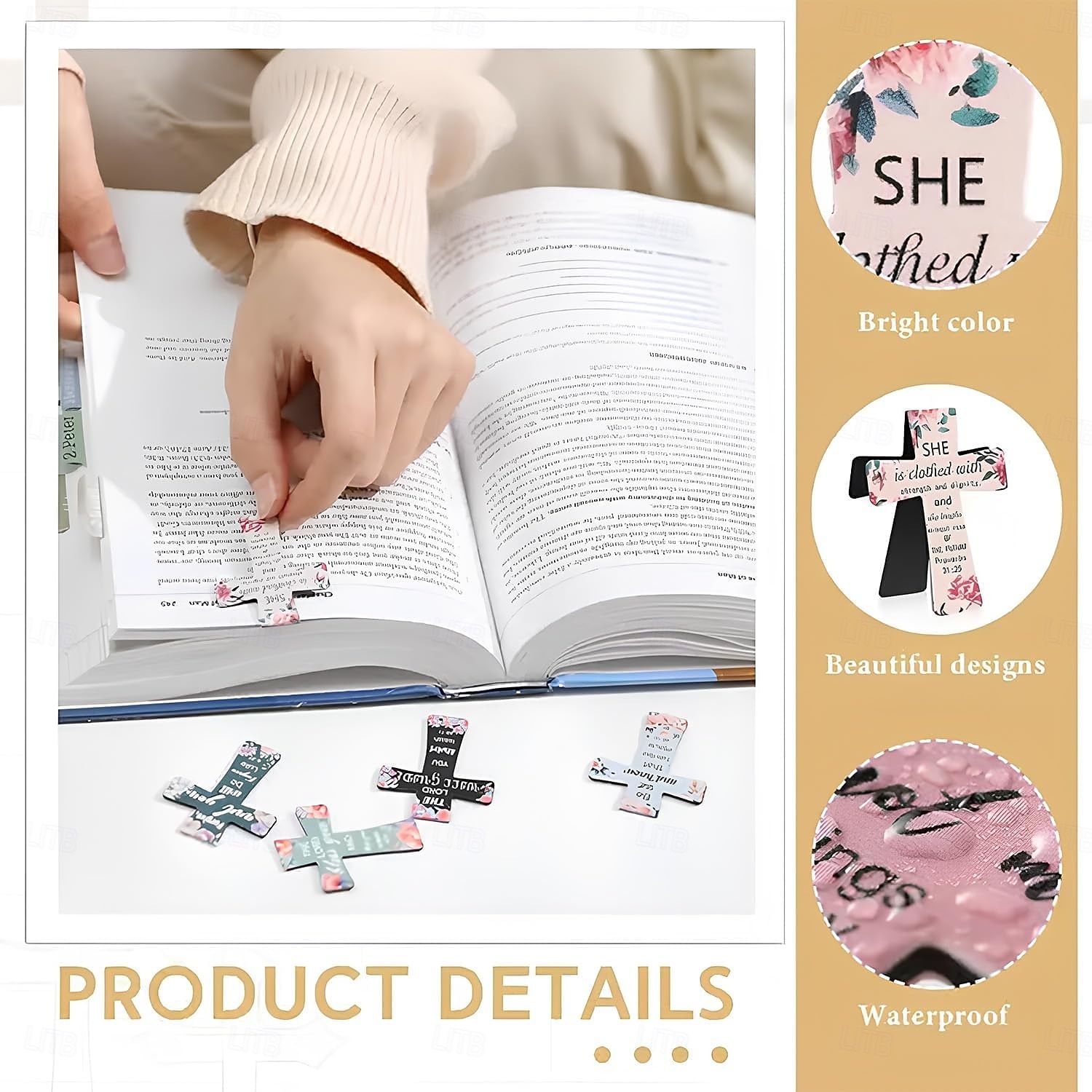 Marcadores magnéticos con forma de cruz (12, 16 y 24 unidades), ideales para el estudio bíblico, lectores, profesores y estudiantes. 2025 - $9.99 –P13