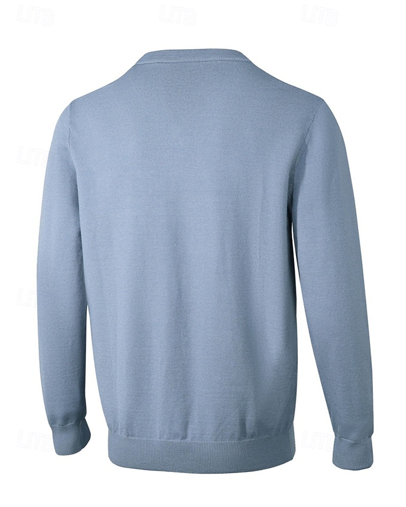 Homens Suéter de Natal camisolas de natal Pulôver suéter Suéter de malha Estriado Tricotar Tops regulares Tricotado Xadrez Gola Redonda Moda Básico Férias Roupa Diária Roupa Outono Inverno Azul Claro de 2026 por $33.99 –P2