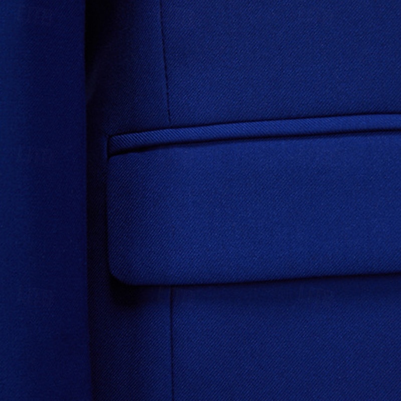 Homme Blazer Costumes Affaires Cocktail Fête de mariage 2 Pièces Mode Occasionnel Printemps Automne Polyester Uni Avec Poches Boutons Confortable Simple Boutonnage veste Noir Blanche Jaune Rose Claire de 2025 ? $110.99 –P4