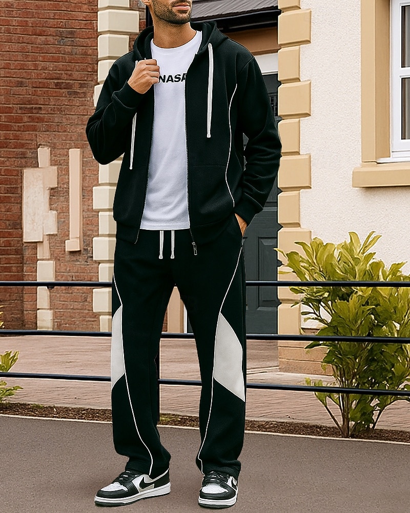 Ανδρικά Φερμουάρ με φερμουάρ Φόρμα 2 τεμαχίων Σετ Φόρμας Σακουλιασμένος με τσέπη Συνδυασμός Χρωμάτων Ρούχα σύνολα Φθινόπωρο Μαύρο Σκούρο μπλε Πεζοπορία Επάγγελμα Για Υπαίθρια Χρήση Ελαφρύ Μακρυμάνικο 2026 - $63.99 –P3