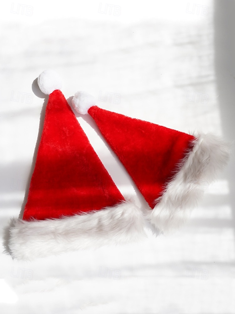 Bonnet de Noël pour femme et enfant - en velours doux avec bordure en peluche, idéal pour les fêtes de fin d'année et les festivités familiales de 2025 ? $9.99 –P5