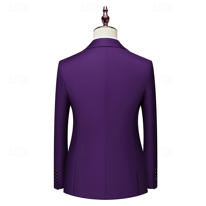 Homme Blazer Affaires Cocktail Fête de mariage Mode Occasionnel Printemps Automne Polyester Uni Avec Poches Boutons Confortable Double Boutonnage veste Noir Blanche Jaune Rose Claire de 2025 ? $71.99 –P20