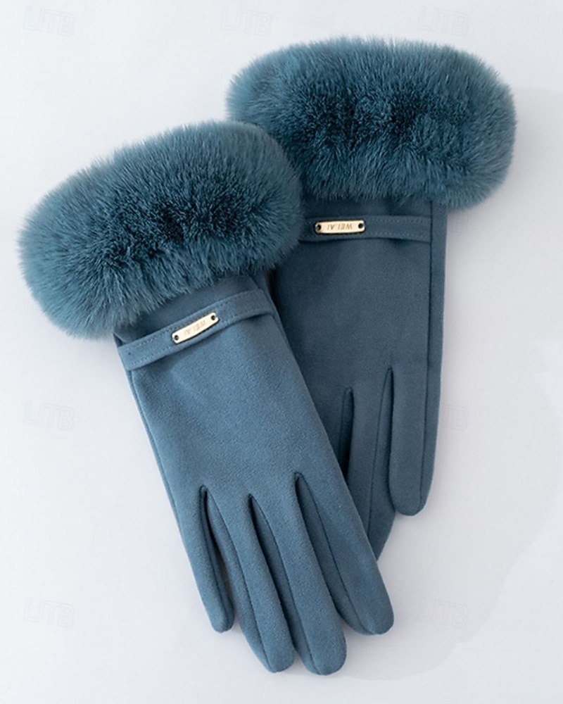 Femmes 1 Paire Bouts des doigts / Gants hiver Streetwear / Extérieur Gants - Couleur Unie Doigt complet de 2025 ? $6.99 –P1