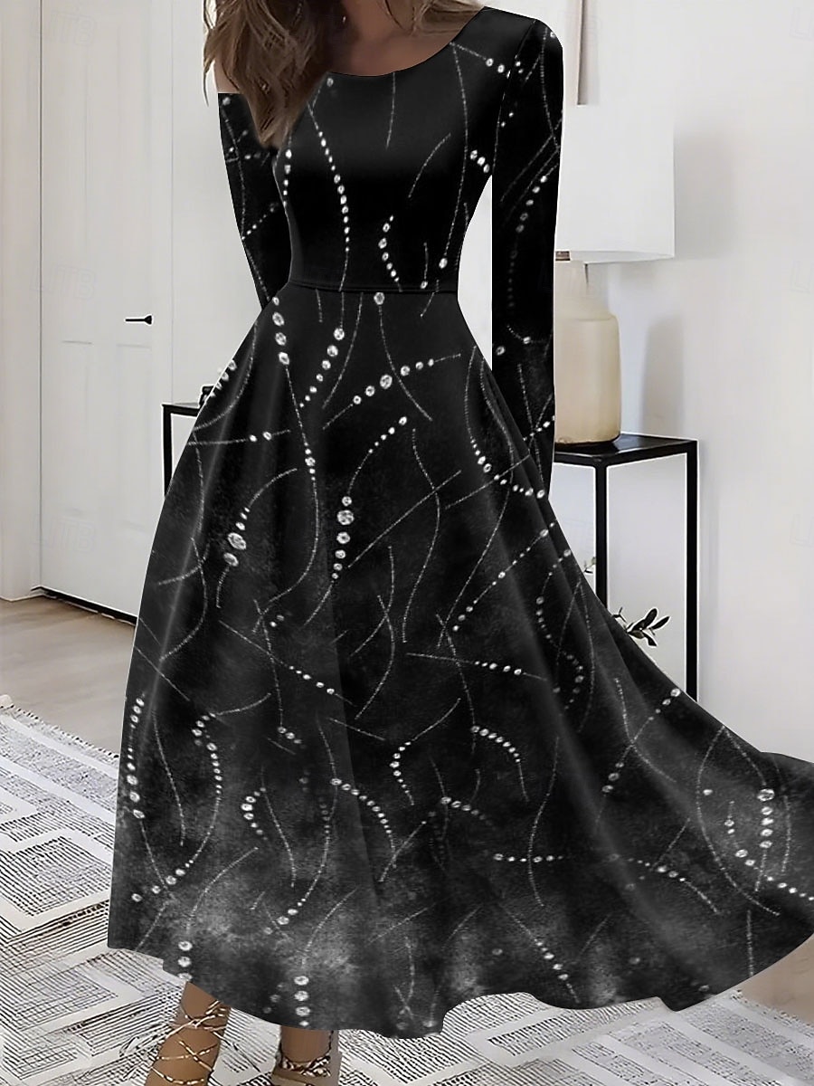 Damen Maxikleid A Linie Kleid Figurbetontes Kleid Urlaub Lässig Boho Party Täglich Ausgehen Normale Passform Ombre Grafik Geometrisch Langarm Rundhalsausschnitt Rote Purpur Grün Grau Sommer Frühling 2025 - $36.99 –P4