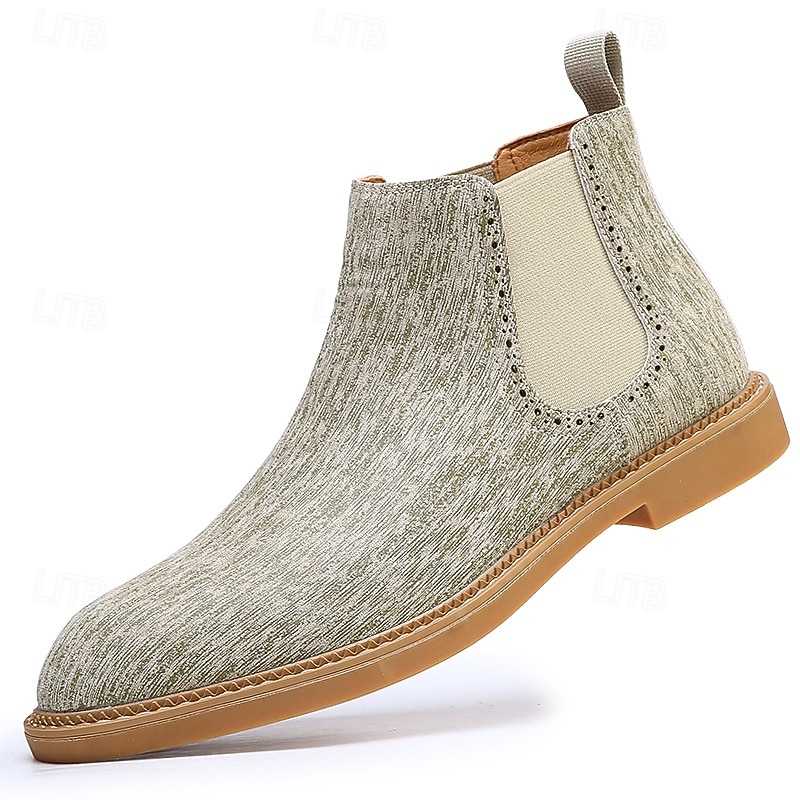 stivali chelsea da uomo color cachi, stile casual e leggero alla caviglia con soffietti elastici, per l'ufficio, le uscite del fine settimana e il comfort quotidiano del 2026 a $59.99 –P5