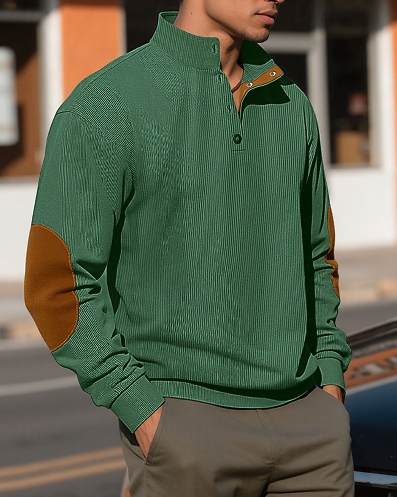 Homens Moletom Preto Verde Claro Verde Tropa Azul Marinha Azul Henley Bloco de cor Patchwork Desportos e Ar livre Diário Feriado Poliéster Roupa de rua Básico Casual Primavera Outono Roupa Moletons de 2025 por $24.99 –P3