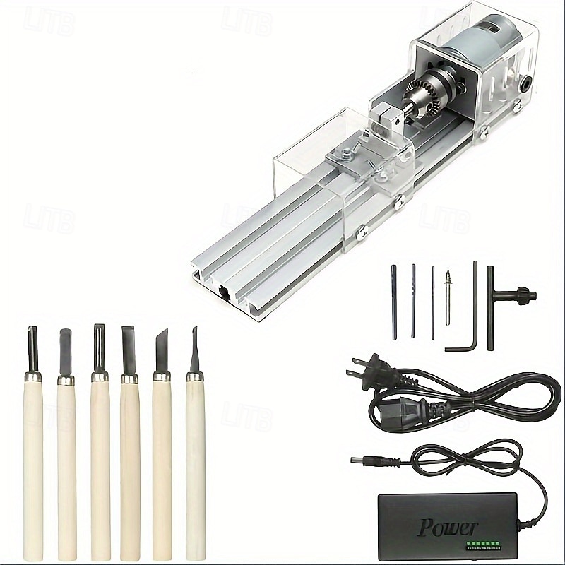 Mini soustruh na dřevo pro výrobu šperků - rotační nástroje pro kutily, broušení, leštění a výrobu strun, ideální pro nadšence do řemesel 2026 - $126.24 –P2