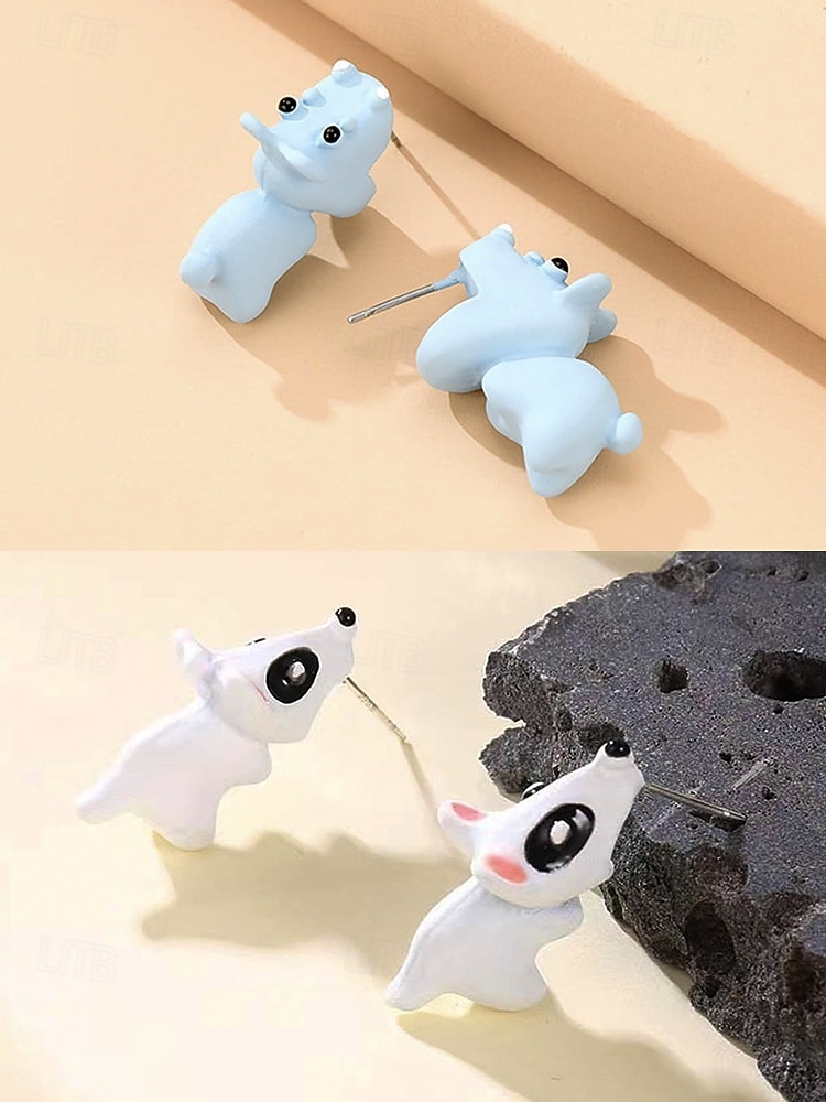 Pendientes de animales de Halloween para mujer: bonitos pendientes de aleación en 3D con dibujos de dinosaurios, cerdos e hipopótamos para fiestas, cosplay y regalos. 2026 - $5.99 –P12