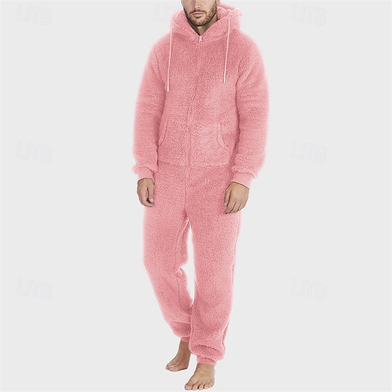 Per uomo Abbigliamento da Casa Bodysuit Pigiami 1 Pezzo Semplice Caldo Moda Elegante Casa Quotidiano Da letto Sherpa Poliestere Calore Termico Comodità Morbido Felpa con Cappuccio Manica Lunga del 2026 a $37.99 –P1