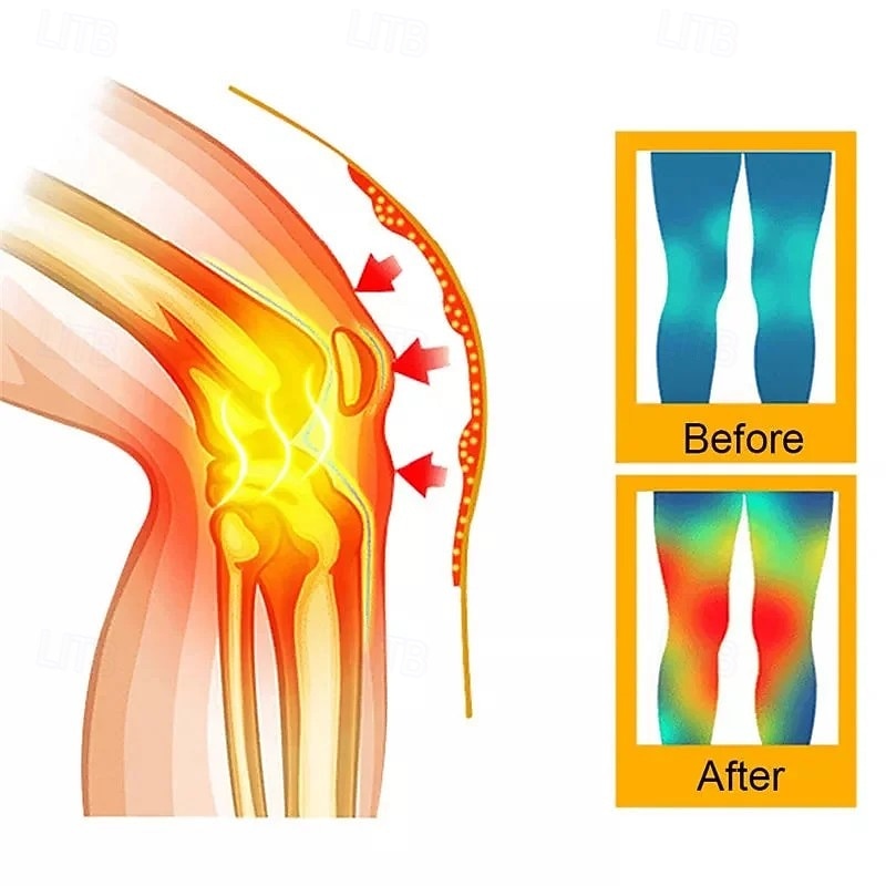 زوج واحد من أكمام الركبة ذاتية التسخين بالضغط على نقاط معينة من التورمالين، وسادات ركبة حرارية مزدوجة الجوانب من نبات الشيح للرجال &دعامة دعم المفاصل الدافئة للنساء لعلاج برودة الساقين وتخفيف آلام 2026 - $10.99 –P5