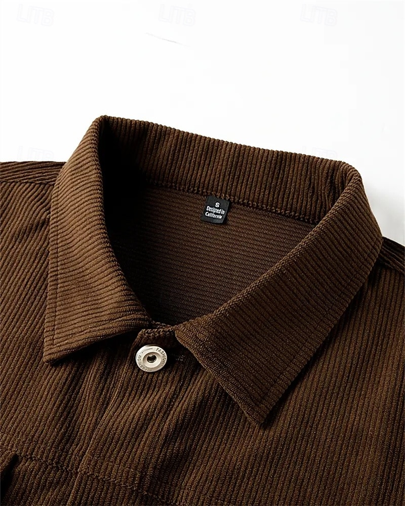 Per uomo Giacca in Velluto a Coste Giacca Cargo Giacca Casual Vacanza Quotidiano Caldo Tasca Autunno & Inverno Semplice Moda Classico Bavero Regolare Nero Blu Verde militare Caffè Giacca del 2025 a $33.99 –P4