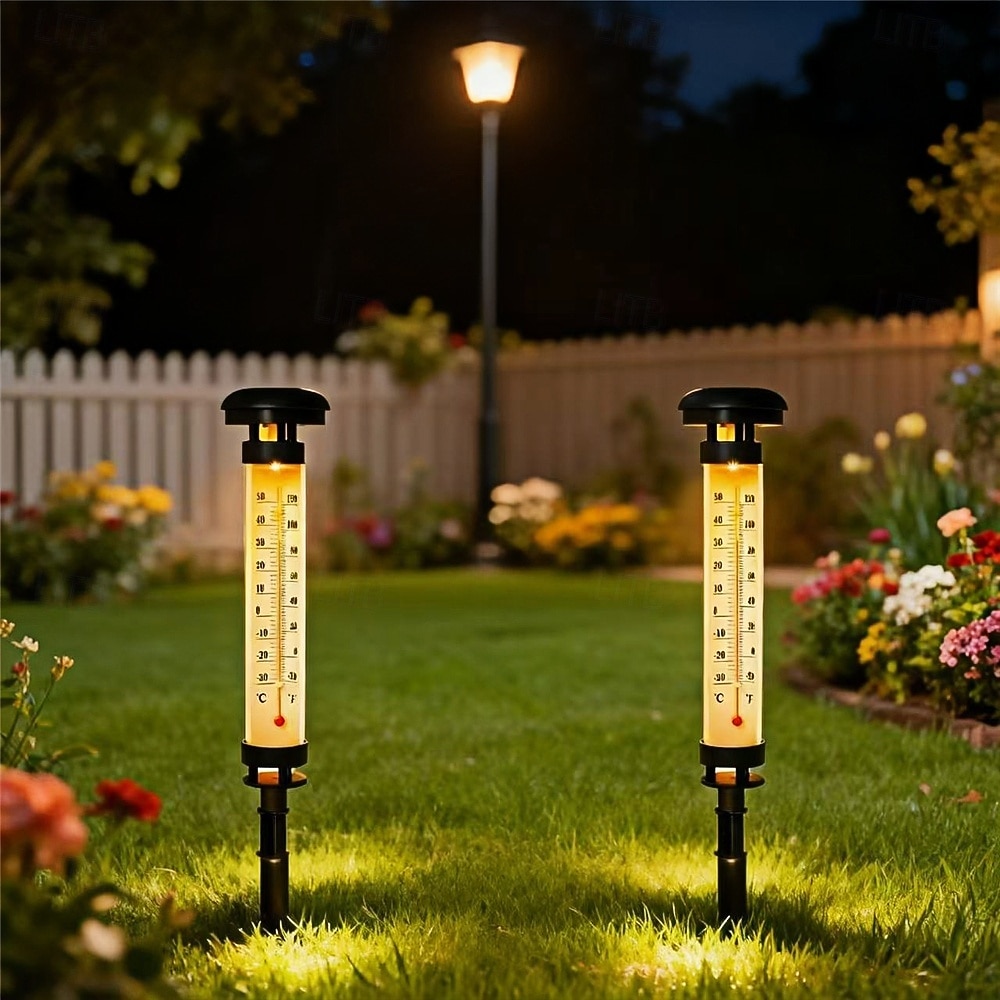 1 szt. termometr solarny do lampy ogrodowej, czujnik oświetlenia zewnętrznego na dziedzińcu, wtyczka do lampy ogrodowej, światło otoczenia na zewnątrz 2026 - $16.99 –P8