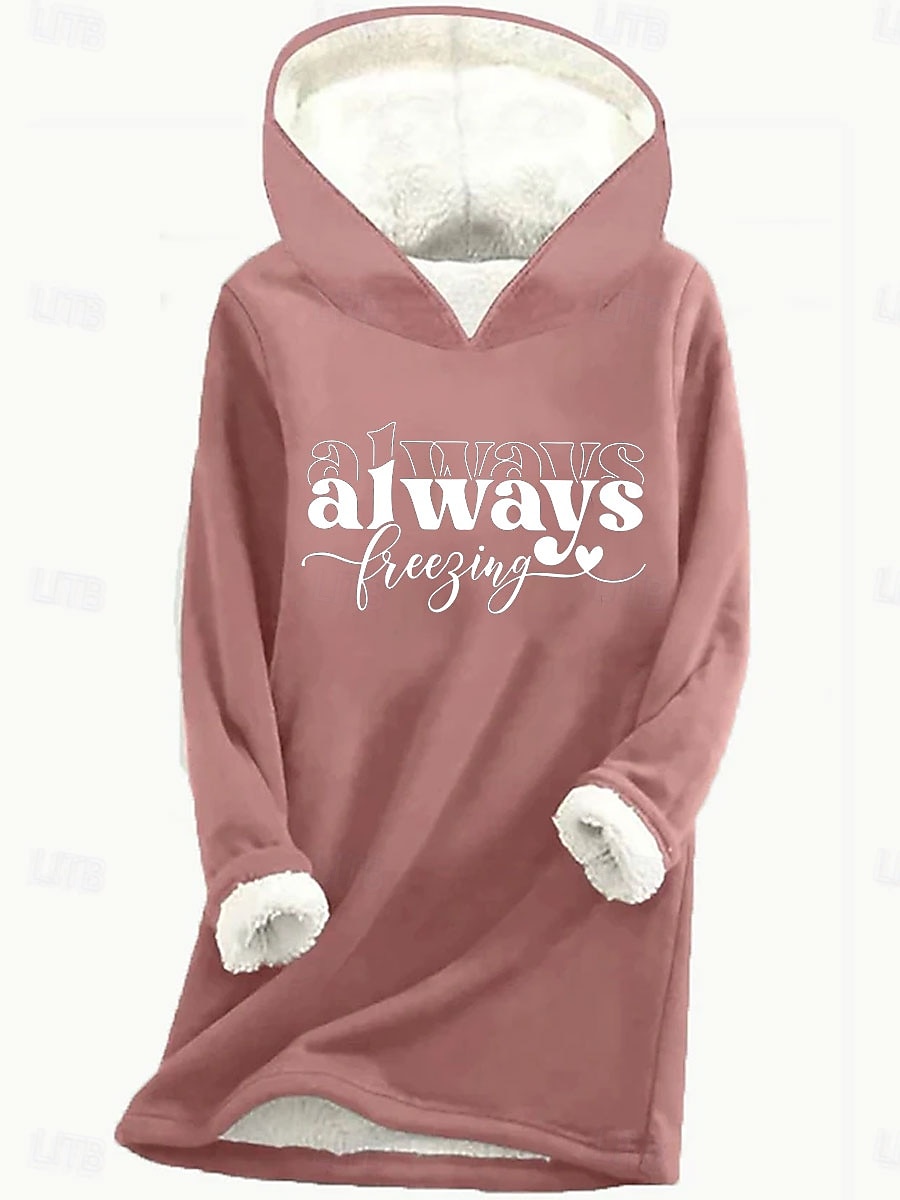 Női Pulóver Hoodie pulóver Grafika Szöveg Alkalmi Comfrt Hosszú ujj Kapucni Hosszú felsők Utca Hétköznapi Nyomtatott Arcpír rózsaszín Medence Szürke Ősz Tél 2025 - $28.99 –P1