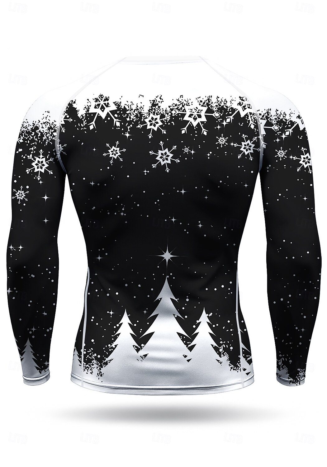 Новогодняя тематика Муж. Универсальные Футболка для бега Спортивная рубашка Фитнес-рубашка Рубашка тренировки Беговой верх Длинный рукав Футболка Футболка UPF 50 2025 - $22.99 –P2