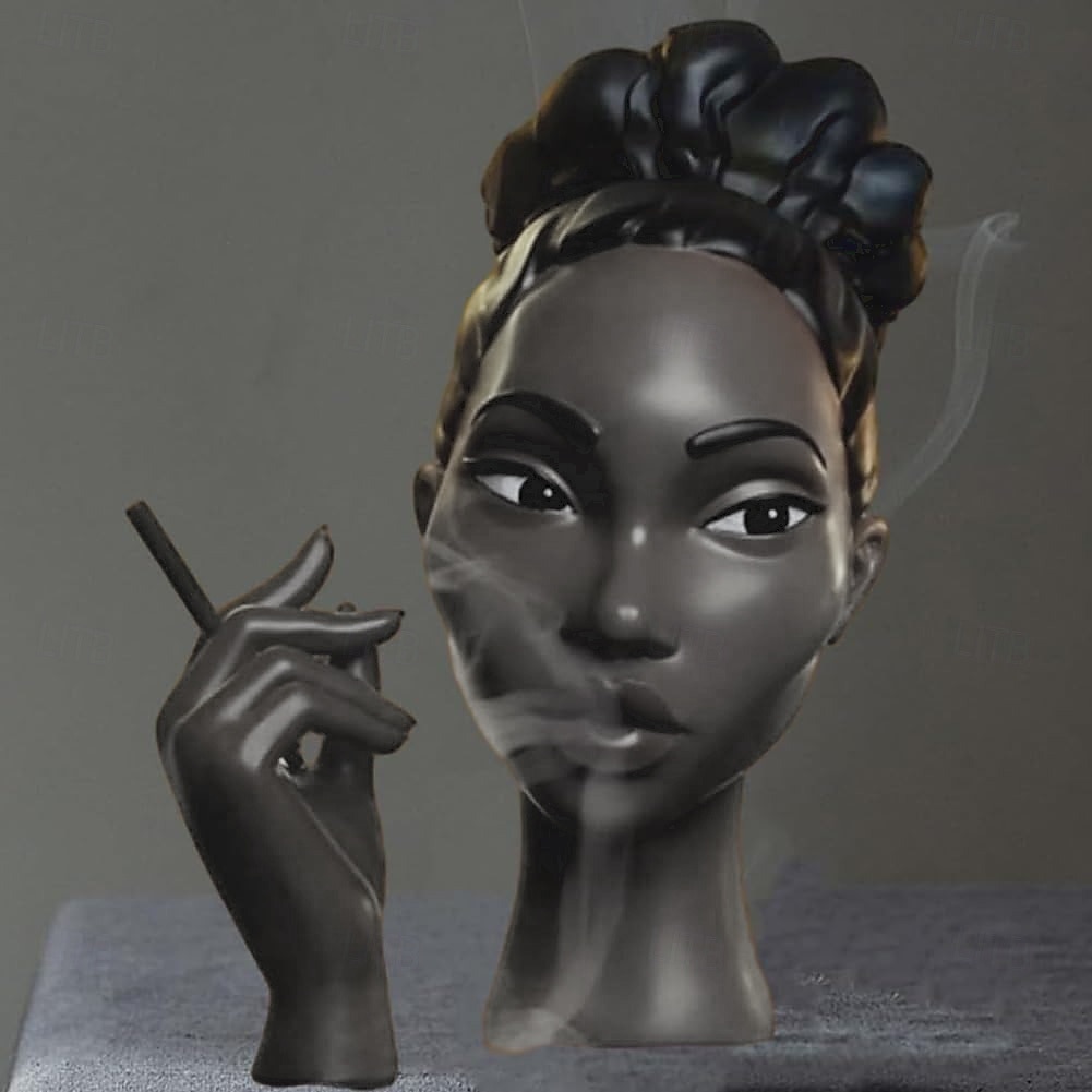 huvud rökelse brännare svart kvinna, svart dam huvud doft brännare svart kvinnor huvud, huvud rökelse brännare svart kvinna, huvudet rökelse hållare för olika miljöer 2025 - $28.99 –P11