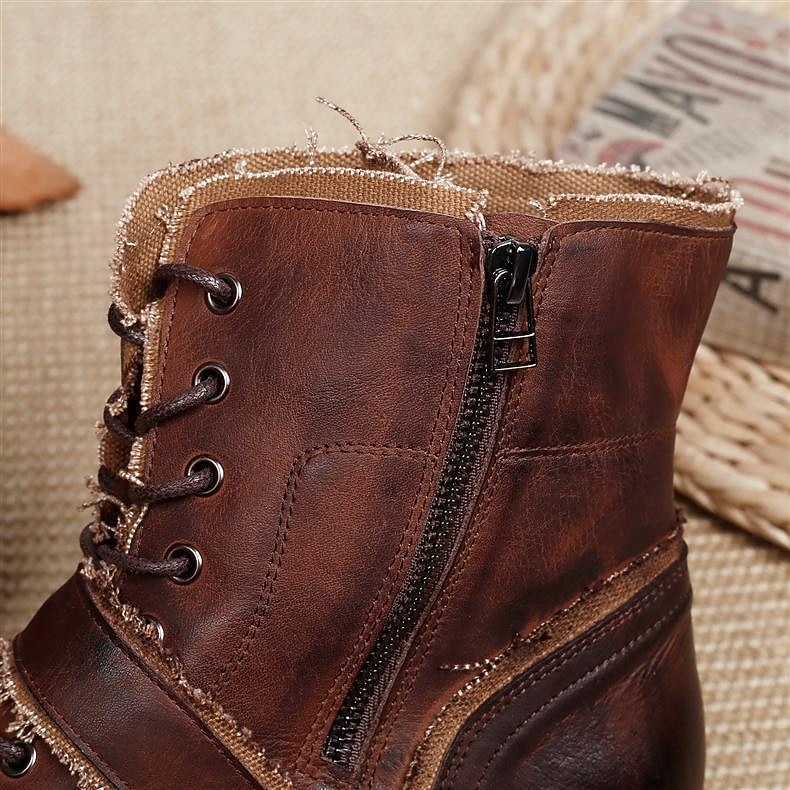 Bottes de motard rétro en cuir marron pour homme – Bottes de moto montantes faites à la main avec des accents de boucle pour le punk, le gothique et le streetwear décontracté de 2025 ? $179.99 –P4