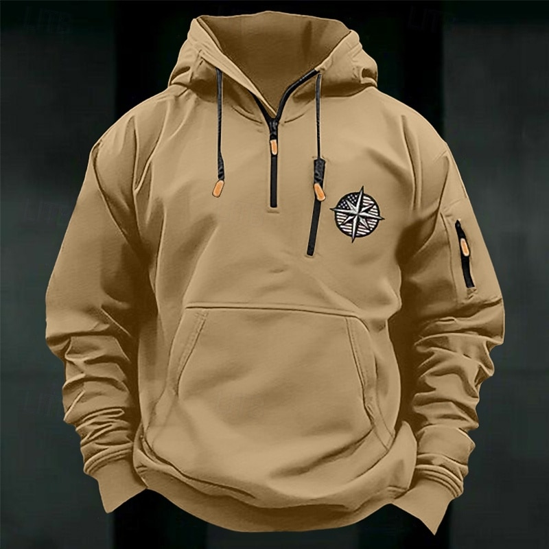 Per uomo Felpa con cappuccio Felpa con cappuccio e zip corta Felpa con cappuccio tattica Nero Verde militare Borgogna Blu marino Blu Reale Con Cappuccio Semplice Cerniera Sport & Outdoor Casuale del 2025 a $23.99 –P4