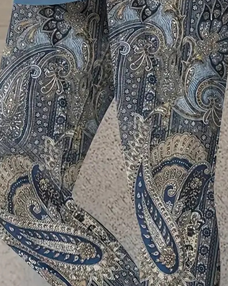 Damskie Getry Przytulne legginsy Urlop Codzienny Pełna długość Wysoka talia W Tureckie Wzory Drukowanie Keep Warm Wygodny Elastyczny Urlop Codzienny Święto Głęboki niebieski Jesień Zima Opinający / a 2025 - $17.99 –P2
