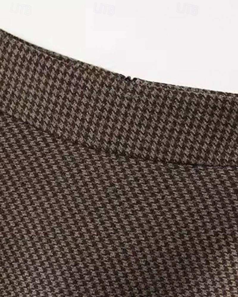Dámské Sukně A Módní Na běžné nošení Midi Vysoký pas Sukně Pepito Nabírané šaty Neelastické Lehce elastické ulice Denní Kávová Podzim Polyester 2025 - $33.99 –P9