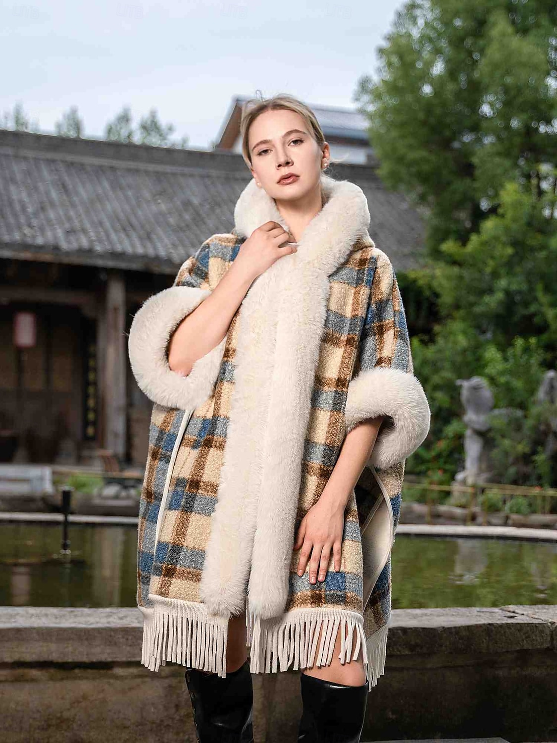 Pälssjalar och boleros Ledigt vardag Håller värmen Halvlång ärm Fladdermusärm Polyester Brudsjalar Med Tofs Till Speciellt Tillfälle Höst vinter 2025 - $64.99 –P8