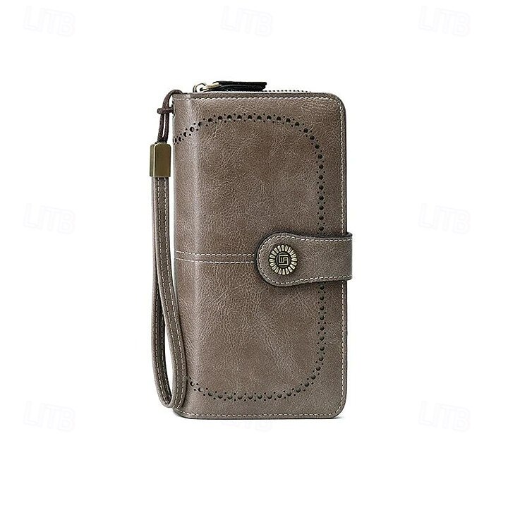 rfid antimagnetisk lång plånbok för kvinnor med dragkedja i läder med stor kapacitet, snygg kreditkortshållare med bifold-organisatör, modern handväska för dagligt bruk 2026 - $25.99 –P17