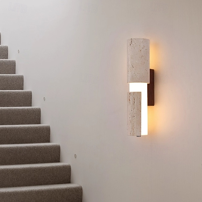 nástěnná lampa, travertin ve stylu japonského wabi-sabi, ložnice, obývací pokoj, zadní stěna, chodba, hotel 2025 - $215.69 –P2