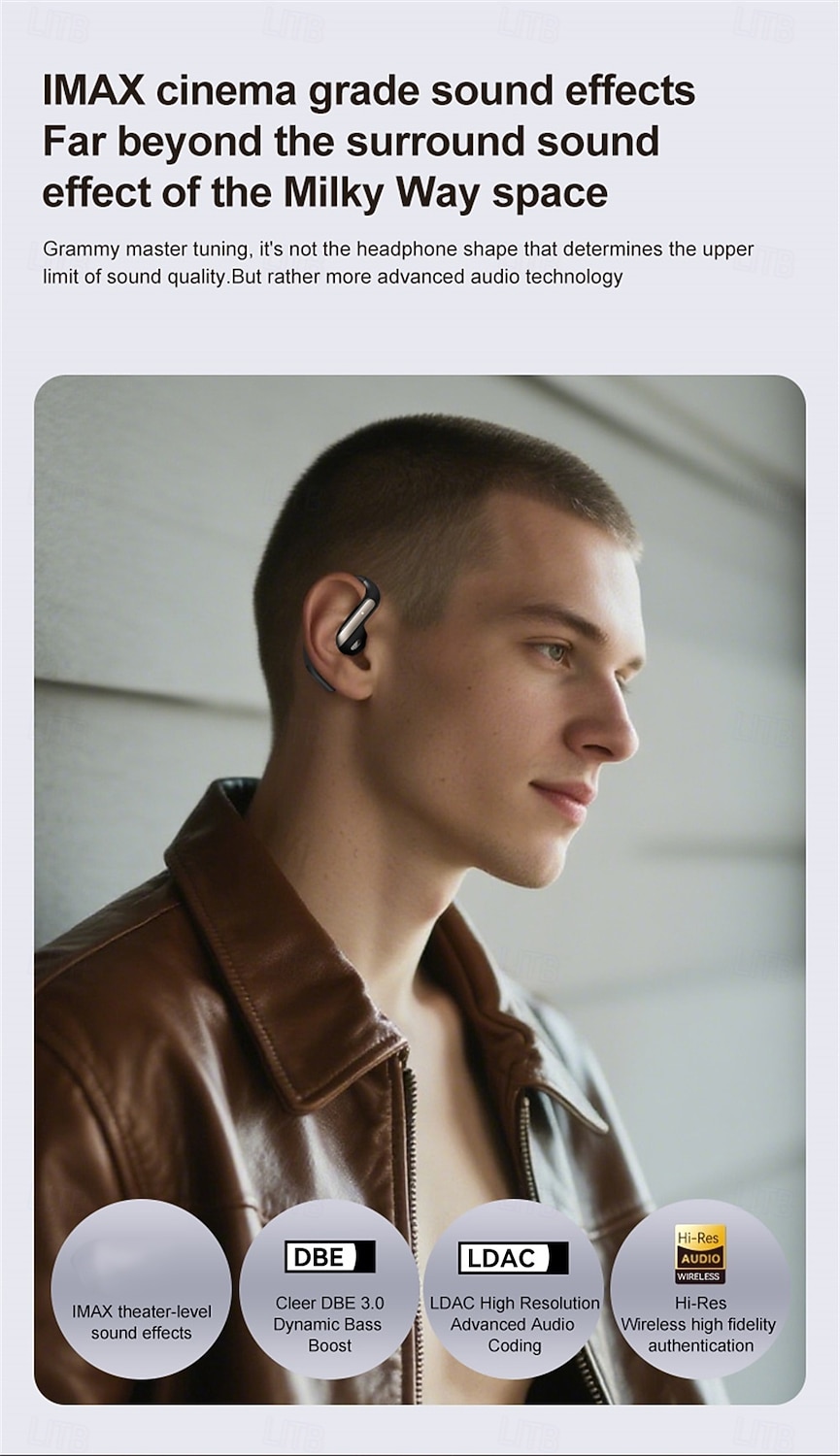 Cuffie con traduzione intelligente con intelligenza artificiale, cuffie sportive Bluetooth wireless di lunga durata, cuffie stereo con conduzione aerea semi-intraurale del 2025 a $23.99 –P6