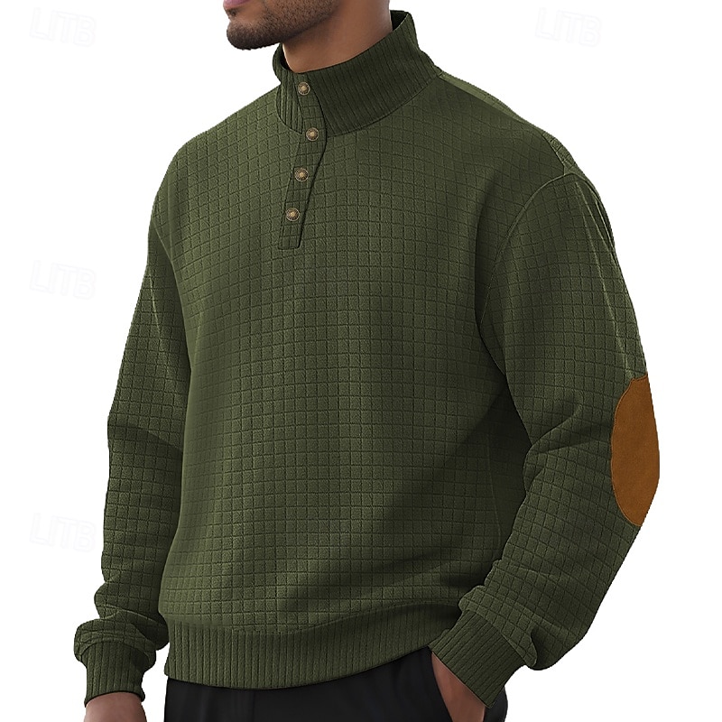 Homens Moletom Moletom Waffle Moletom com capuz Estacionar Preto Branco Verde Tropa Cáqui Cinzento Colarinho Clerical Tecido Patchwork Textura Desportos e Ar livre Casual Diário Roupa de rua Legal de 2025 por $23.99 –P4