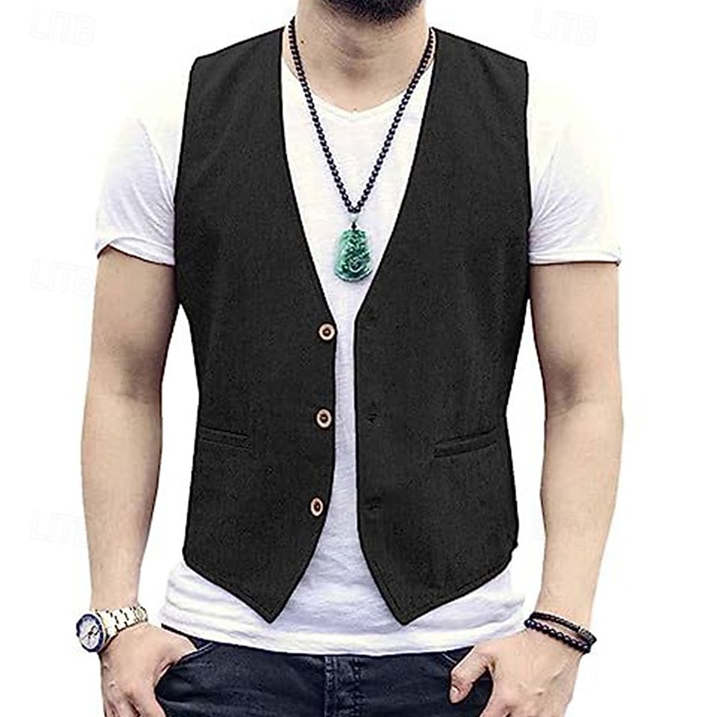 Gilet Da Uomo Senza Maniche T-shirt Da Uomo Gilet Da Uomo Gilet Da - Foto 3