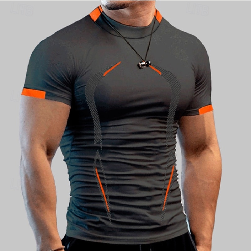 Homme T-shirt de Gym T-shirt de course Manche Courte Top Athleisure Automne Couleur Unie Séchage Rapide Doux Évacuation de la transpiration Jogging Entraînement Musculation Tenue de sport Tenues de de 2025 ? $11.49 –P6