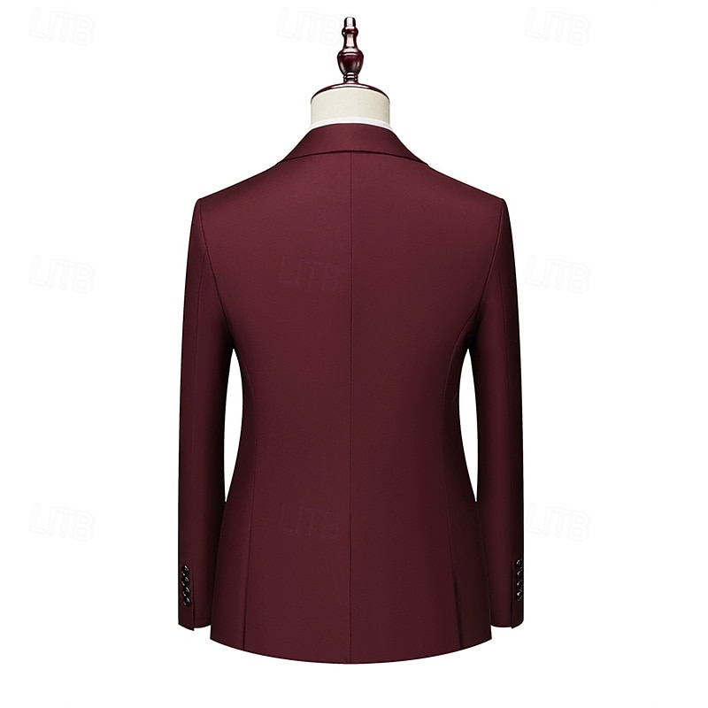 Homme Blazer Affaires Cocktail Fête de mariage Mode Occasionnel Printemps Automne Polyester Uni Avec Poches Boutons Confortable Double Boutonnage veste Noir Blanche Jaune Rose Claire de 2025 ? $71.99 –P18