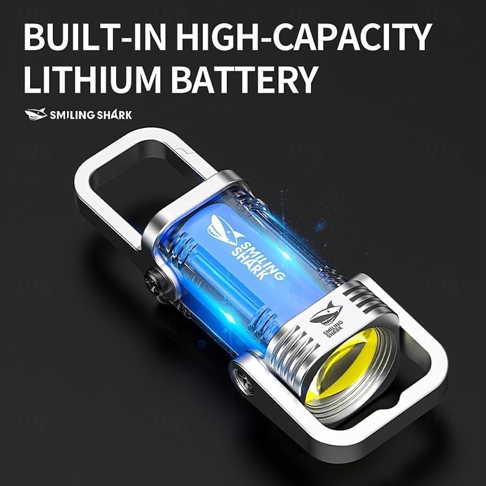 USB-C újratölthető kulcstartós zseblámpák, távolsági tompított fényszórós mini zseblámpák, cob kulcstartós munkalámpa 6 világítási móddal, könnyű, fényes mini kulcstartó lámpa sétáláshoz, kereséshez 2025 - $16.49 –P2