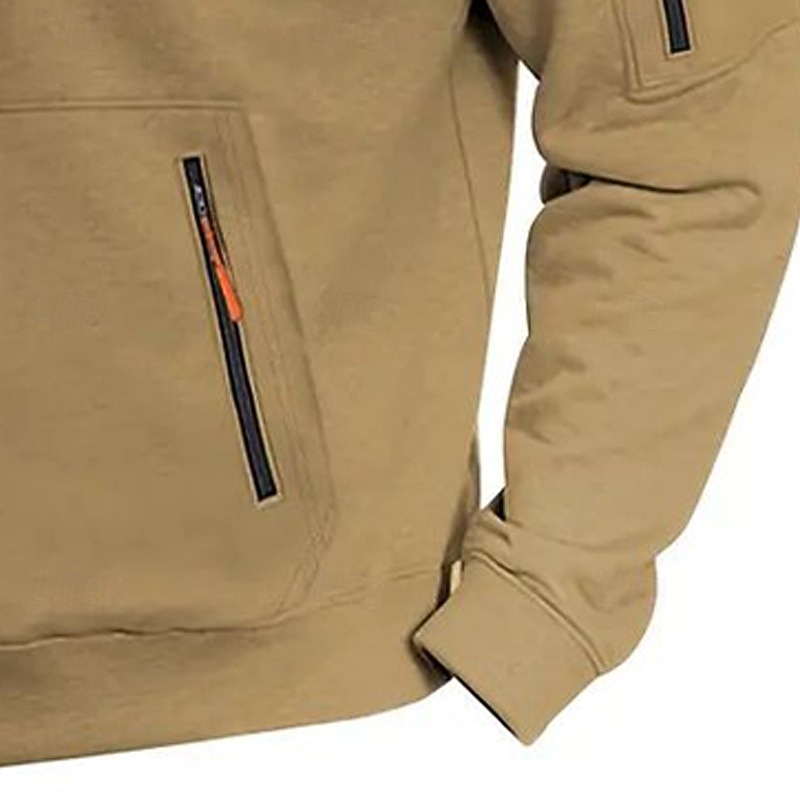 Pánské Kapuce Mikina se zipem na čtvrtletí Fleecová mikina Taktická mikina s kapucí Černá Námořnická modř Khaki Světle šedá Tmavě šedá Kapuce Bez vzoru Zip Sporty a outdoor Ležérní Denní Šik ven 2025 - $23.99 –P8